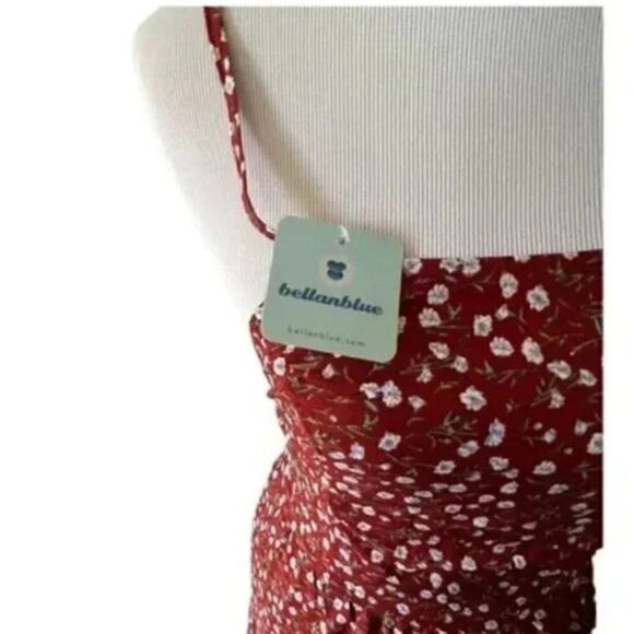 🆕 bellanblue  Floral BOHO Lace Up Back Maxi Dress size M - Picture 3 of 6